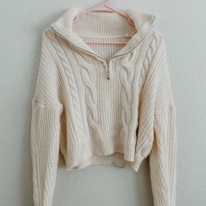 Cropped winter zip up